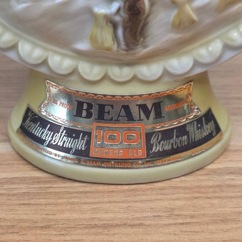 Vintage 1961 Jim Beam Kansas Centennial 1861-1961 Souvenir Whiskey Decanter 12